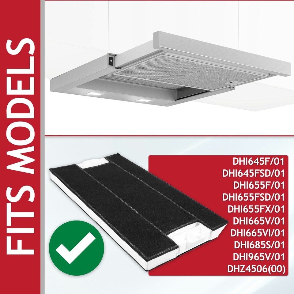 image 1 of SPARES2GO Carbon Filter for Bosch Cooker Hood Vent DHI645 DHI655 DHI665 00434229 (395mm x 196mm x 30mm)