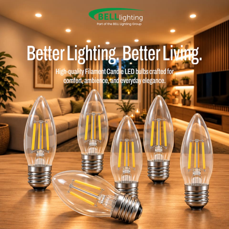 image 1 of BELL Lighting E27 Edison Screw Dimmable LED Filament Candle Warm White 2700K