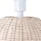 image 3 of Natural Light Brown Woven Rattan Table Lamp Base with White Cable and Switch | Brown