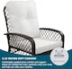 image 4 of 3 PCS Garden Furniture Set, Swivel Wicker Bistro Set with Ice Bucket Table, Upholstered Lounge Chair Set