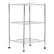 image 1 of Micah 3 Tier Chrome Shelf Unit with Rubber Feet Silver