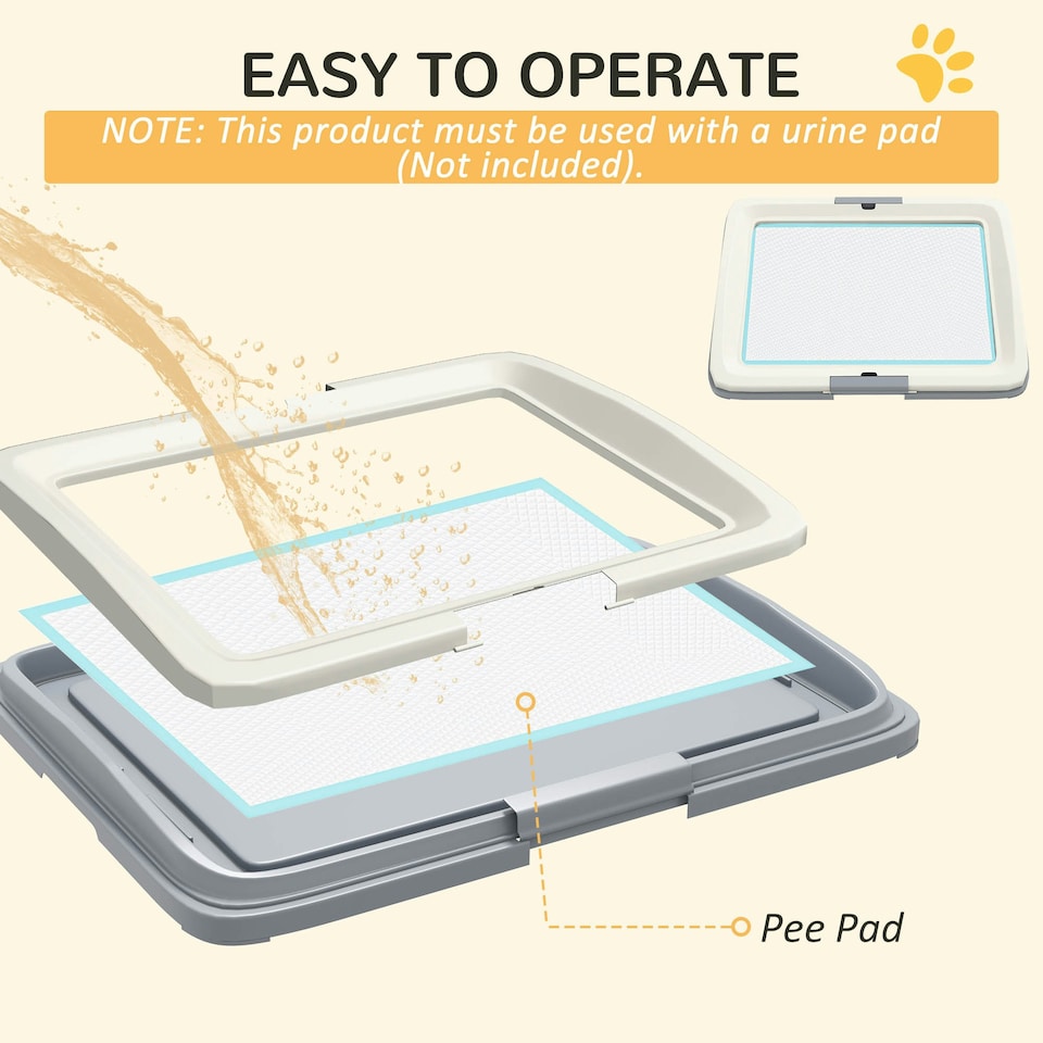 image 1 of PawHut Dog Toilet Tray, Dog Litter Tray for Training Dogs, 63 x 49 x 6cm