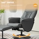 image 10 of HOMCOM PU Leather Armchair and Footrest Swivel Recliner Grey