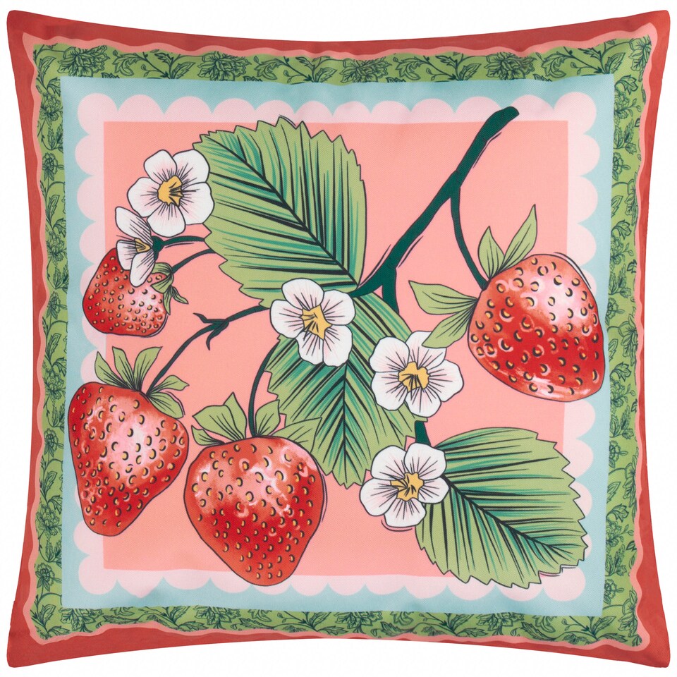 image 1 of Furn Anemone Strawberries Printed Outdoor Cushion