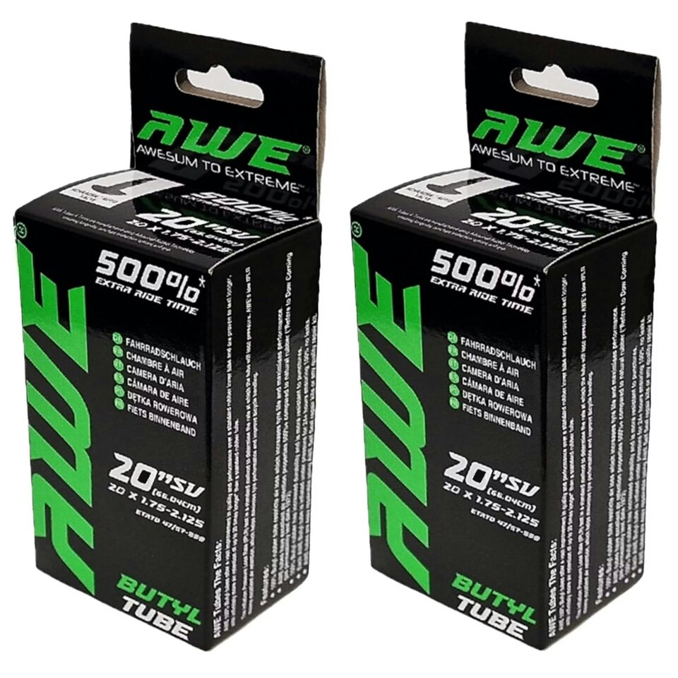 image 1 of 2 x AWEJump Folding Tyres 20" x 2.125 + 2 x AWE Inner Tubes 20" x 1.75-2.125 SV