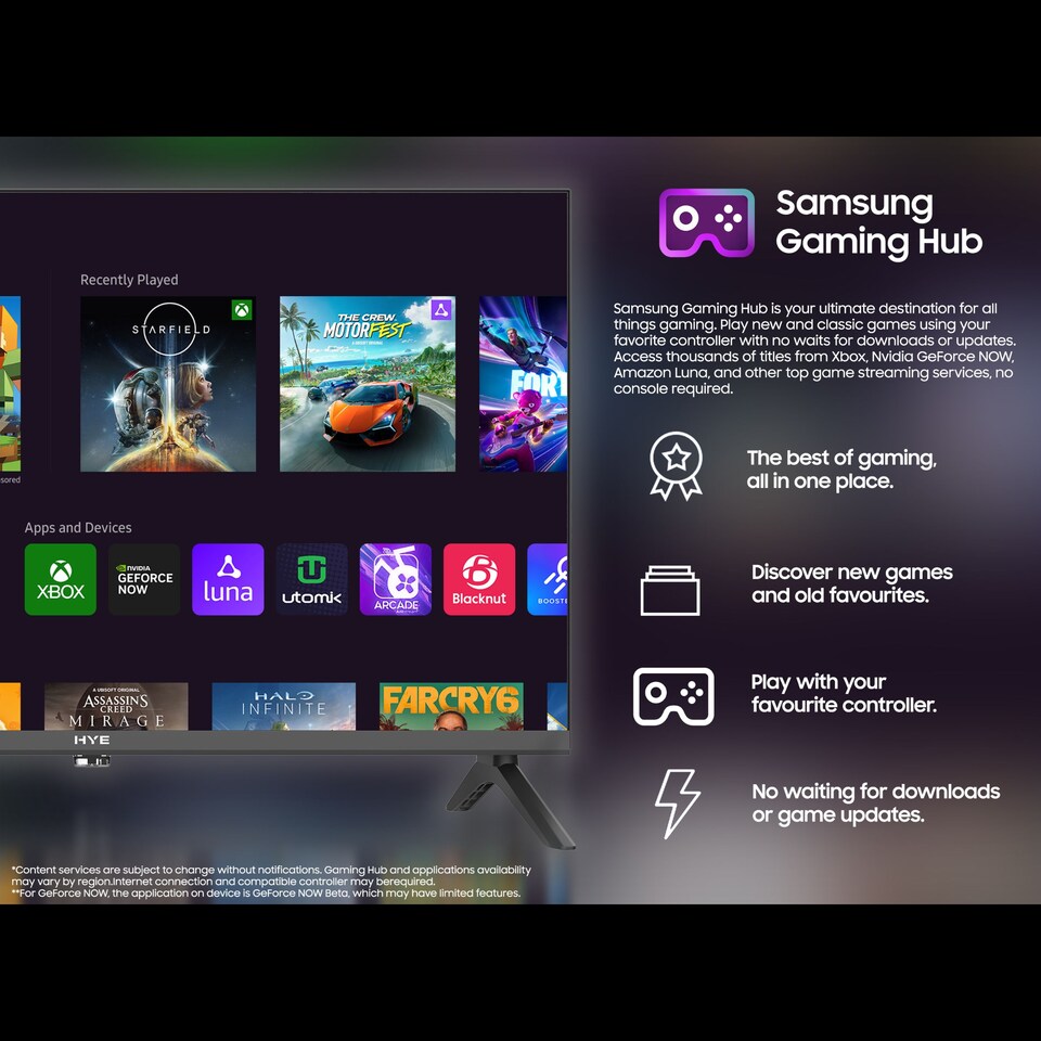 image 1 of HYE 43" 4K LED Tizen OS WiFi Frameless Smart TV - 43UHDS2008