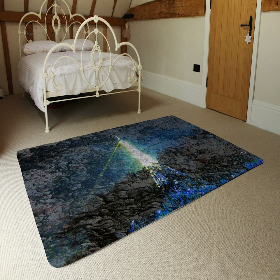 image 1 of Eiffel tower and bark (Rug) Blue | Large: 140x200cm