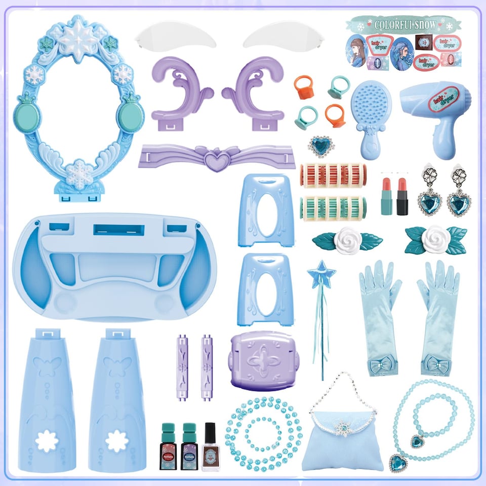 image 1 of Magical Girls Light-Up Makeup Vanity Table Playset