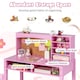 image 5 of COSTWAY Kids Desk and Chair Set Wooden Children Learning writing Table-Pink