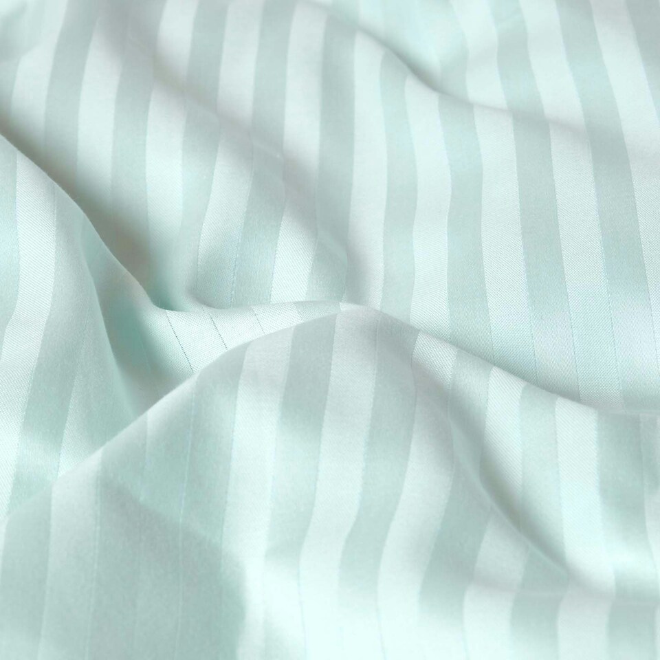 image 1 of Homescapes Blue Cotton Stripe Kids Pillowcases 40 x 60 cm 330 Thread Count - 2 Pack Blue