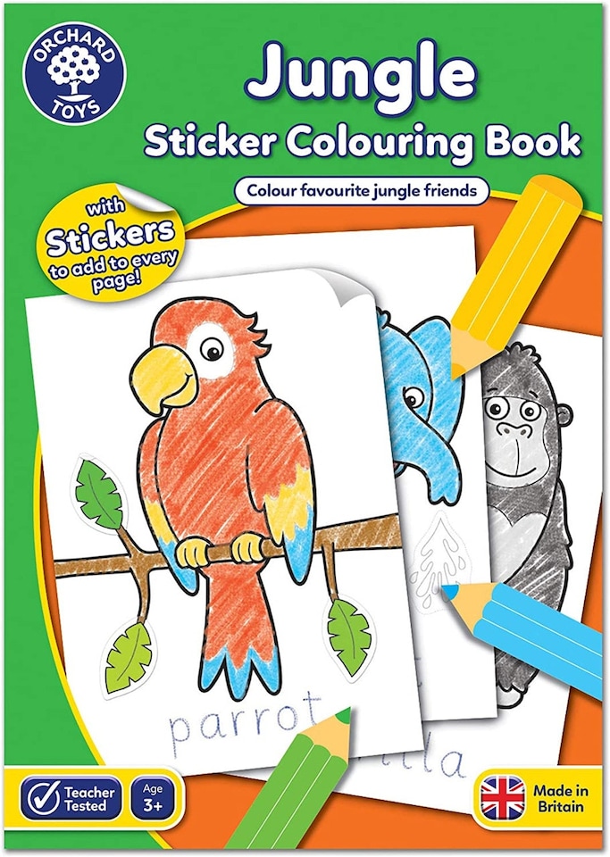 image 1 of Orchard Toys Jungle Sticker Colouring Book