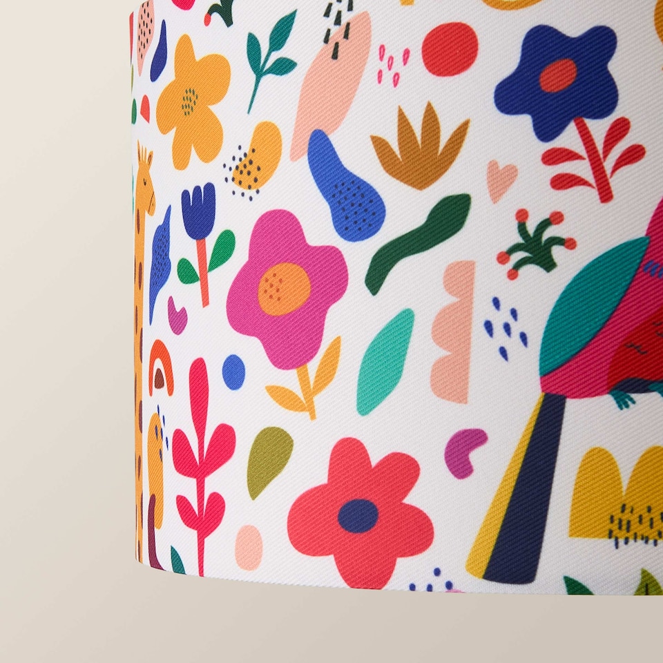 image 1 of ValueLights Kids Bright Floral Easy Fit Ceiling Light Shade