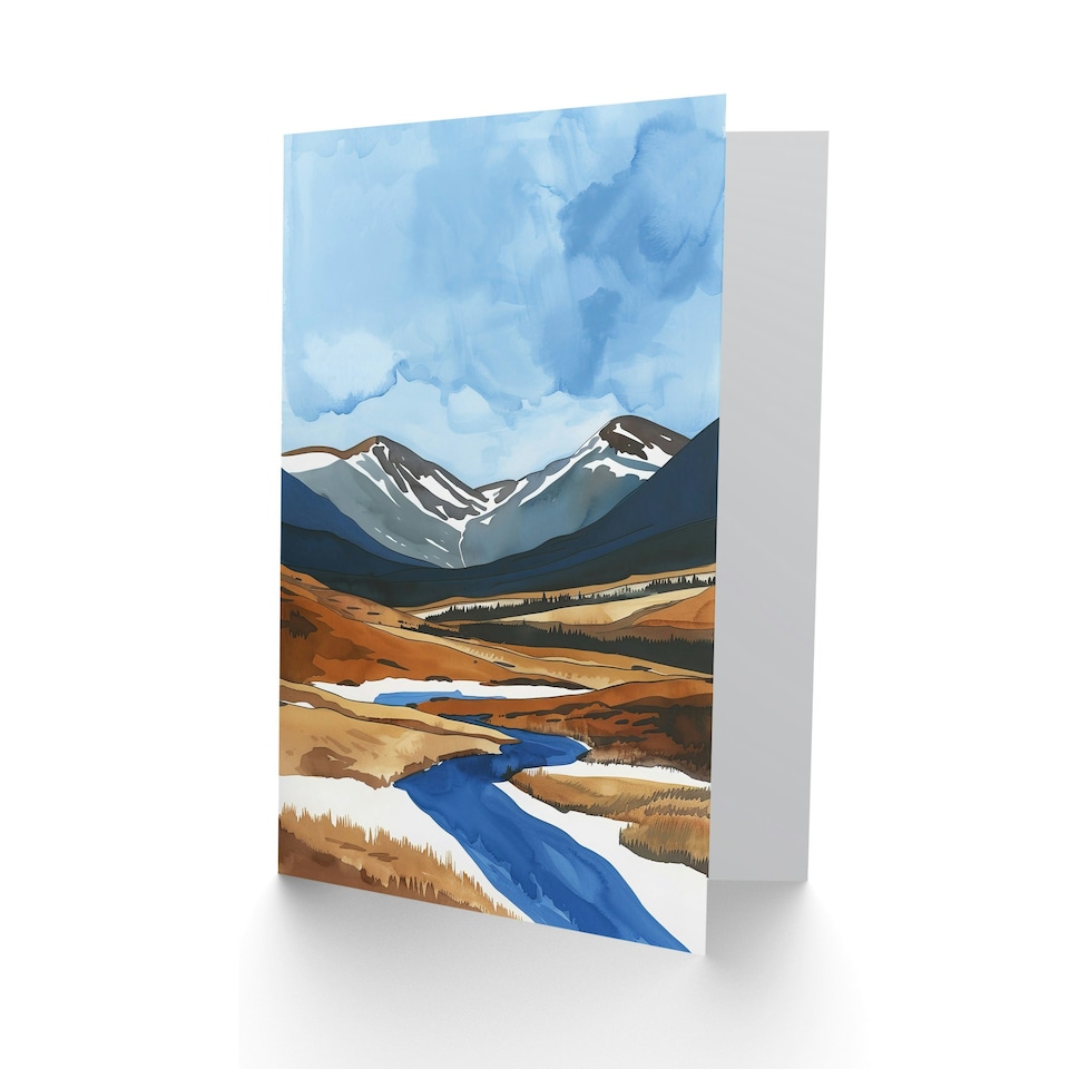 image 1 of Cairngorms National Park Scotland Watercolour Birthday Greeting Card