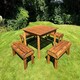 image 2 of Knights 8 Seater Garden Table Set - Timber - L160 x W170 x H80 cm
