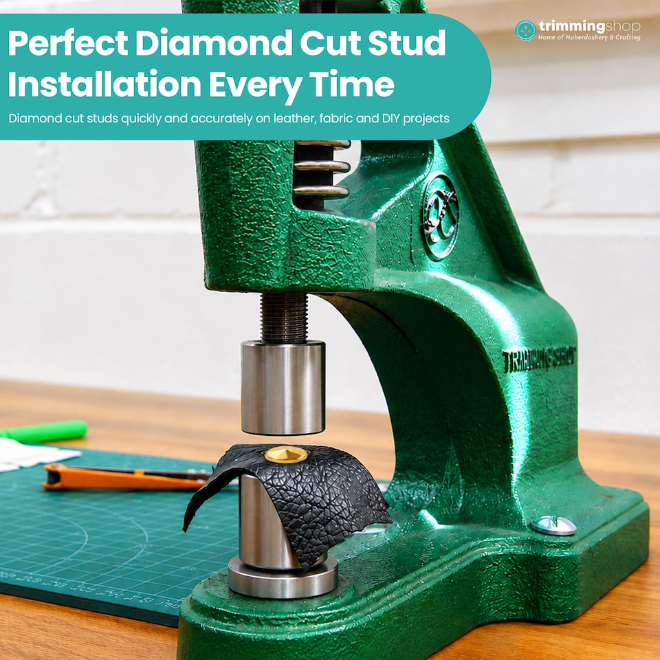 image 1 of 5mm Diamond Cut Punk Studs Die for Green Machine Hand Press for Jackets