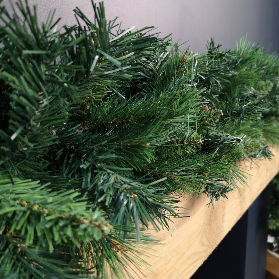 image 1 of 2.7m Green Christmas Garland with Pine Cones and Mixed Needles