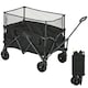 image 6 of Outsunny 180L Folding Garden Trolley Wagon Cart w/ Extendable Side Walls, Black