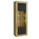 image 4 of Tall Cabinet 170cm Black Matt Doors Oak Matt Body Free LED Light Multi | Oak & Black