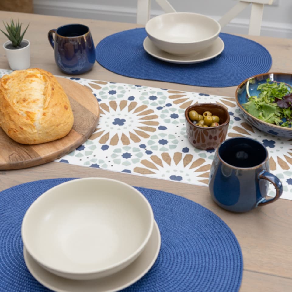 image 1 of d-c-fix Deep Blue 44 x 29cm Oval Weave Placemats Pack 4