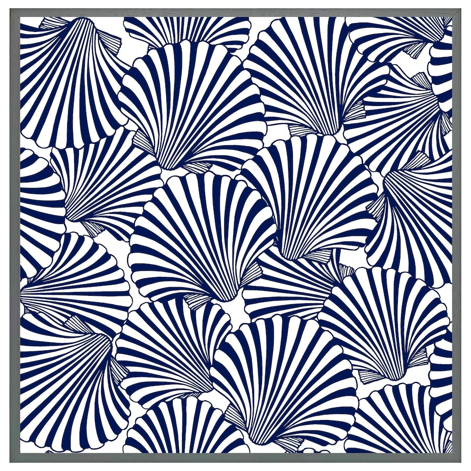 image 1 of Striped sea shells (Picutre Frame) Grey | M