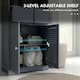 image 4 of kleankin Free Standing Bathroom Storage Cabinet with Louvred Doors, 2 Drawers, Grey