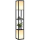 image 1 of HOMCOM Shelf Floor Lamp with Dual Light, for Living Room, Bedroom, Black