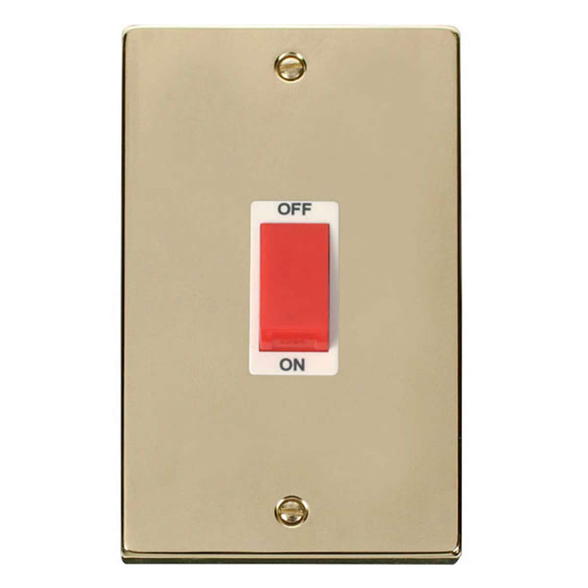 SE HOME Polished Brass 2 Gang Size 45A Switch Gold Polished Brass
