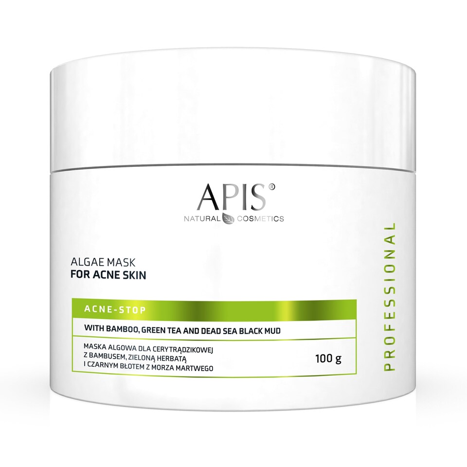 image 1 of Apis ACNE-STOP Algae Mask for Acne-Prone Skin with Bamboo, Green Tea, and Dead Sea Black Mud | 100g