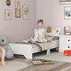 image 2 of ZONEKIZ Unicorn-Designed Toddler Bed, Kids Bedroom Furniture - White