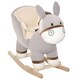image 1 of HOMCOM Cute Kids Ride-On Rocking Donkey w/ Sound Handlebars Seat Belt Plush Body