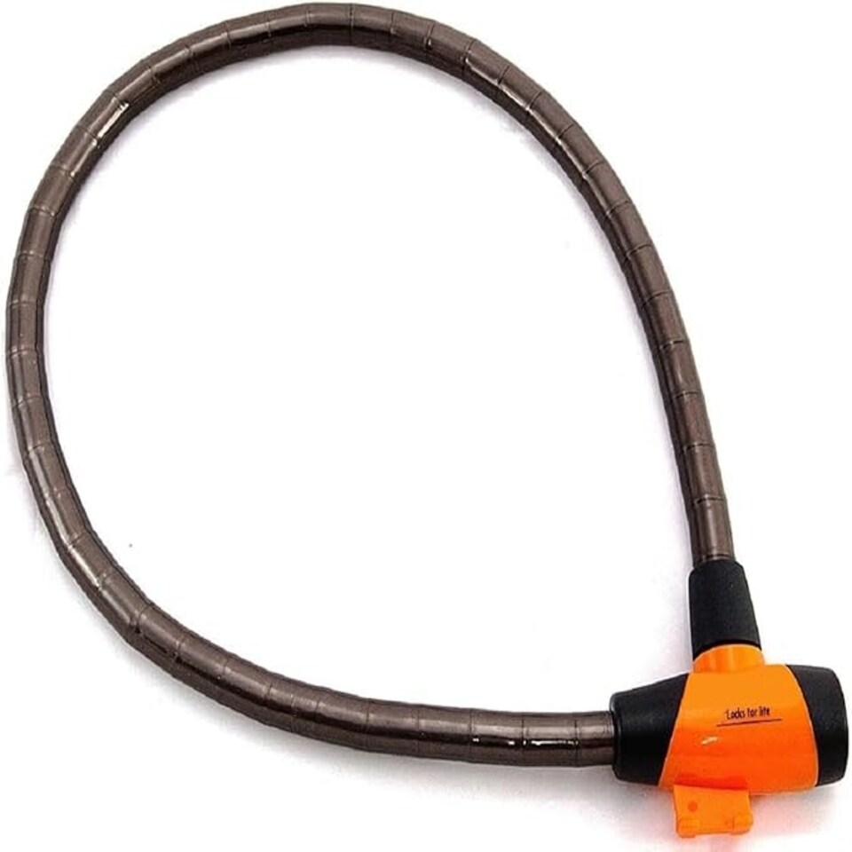 image 1 of Sport Direct Bike/E-Bike Heavy Duty Armoured Steel Cable Lock with Free LED Key 15mm x 85cm Black