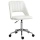 image 1 of Vinsetto Mid-Back Swivel Home Office Chair Scallop Computer Chair Cream White