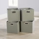 image 1 of Cube Pack of Four Canvas Fabric 33x37cm Large Storage Insert Boxes | Grey | Large Grey