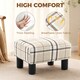 image 3 of HOMCOM Chic Linen Fabric Foot Stool Ottoman Cube with Legs
