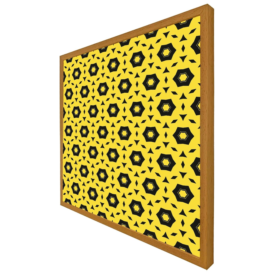 image 1 of Yellow & black geometric pattern (Picture Frame) White | S