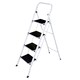 image 1 of Foldable 4 Step Ladder Stepladder Non Slip Tread Safety Steel | White