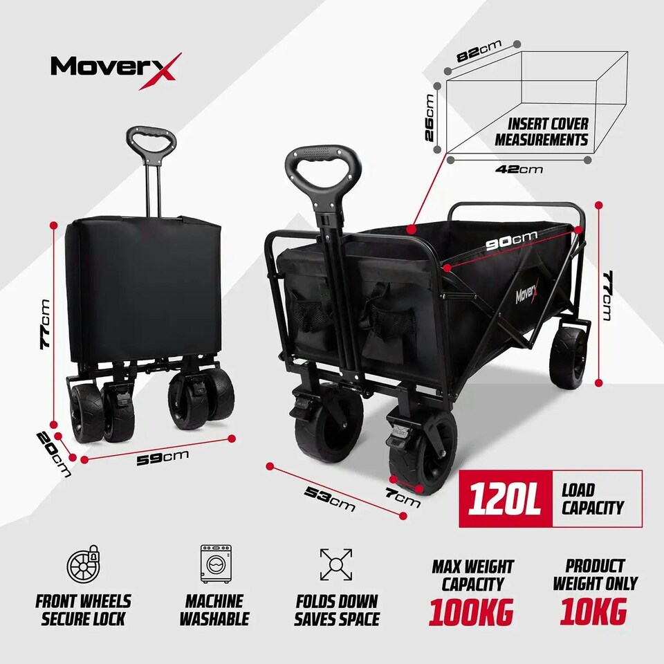 image 1 of MoverX 120L Folding Camping Trolley Festival Wagon