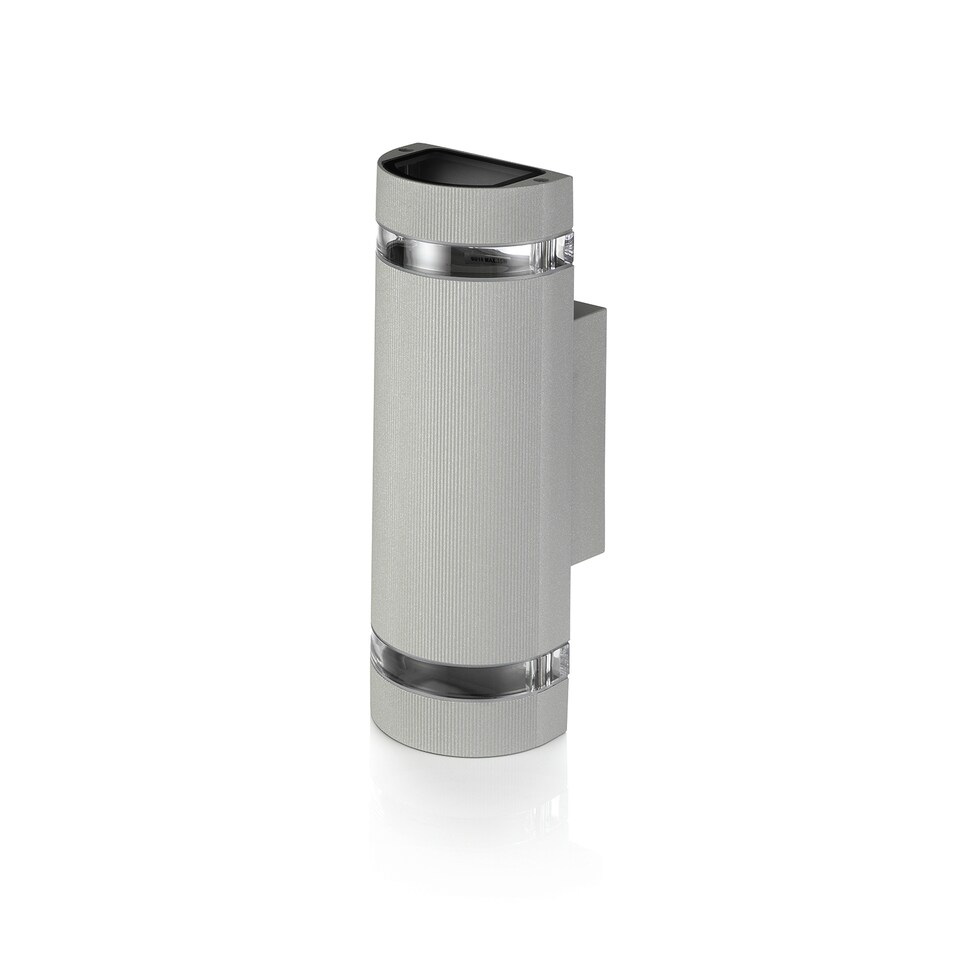 image 1 of Auraglow Outdoor Double Up & Down Wall Light - ELTON | Silver | Silver/Cool White