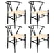 image 1 of Nicholas Winter 4x Beech Wooden Danish Style Dining Chairs - Black - Solid Wood Wish Beech Bone Wood Chairs | Black | Black/Natural
