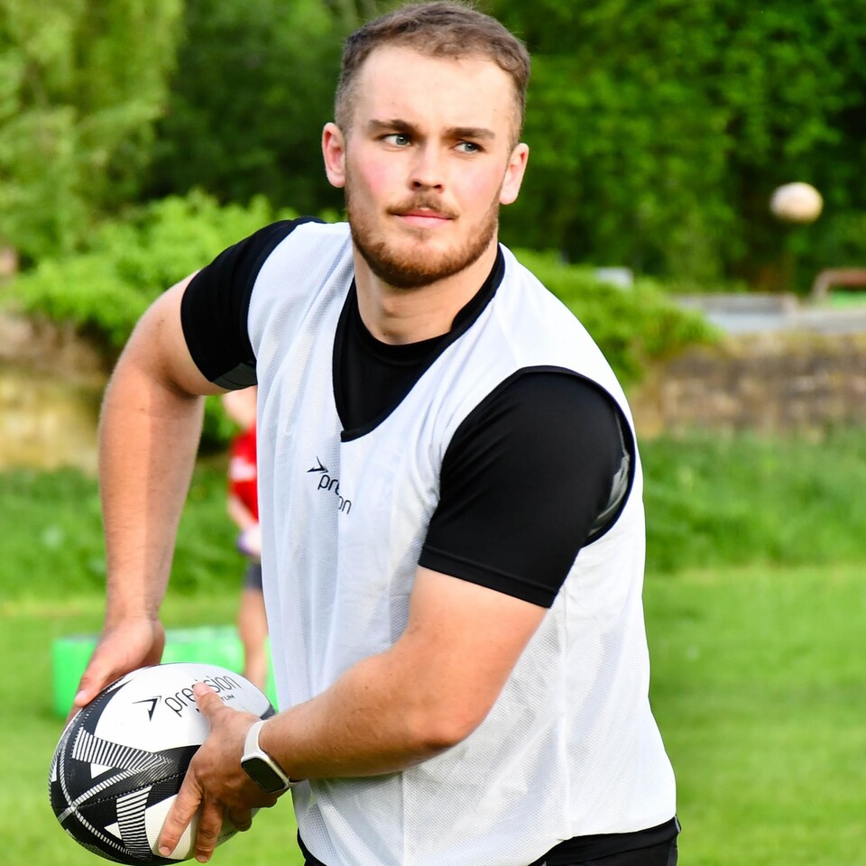 image 1 of Precision Momentum Rugby Training Ball, Premium Rubber, Hand-Stitched, All-Weather Grip, Extra Strong, Ideal For Clubs And Schools, White|Black|Grey, Size 3