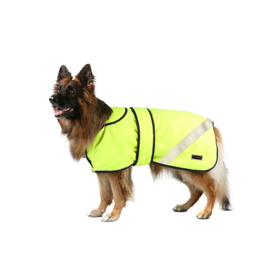 image 1 of Firefoot 2 in 1 Waterproof Reflective Dog Coat - Fluorescent Yellow - 66cm