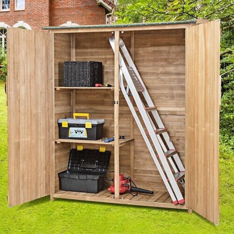 image 1 of COSTWAY 140 x 50 x 161CM Waterproof Outdoor Storage Shed