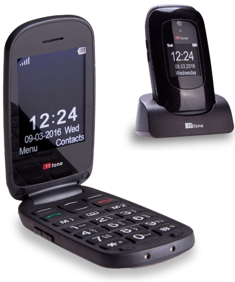 image 1 of TTfone Lunar TT750 Big Button Simple Easy Clamshell Unlocked Flip Mobile Phone - Black