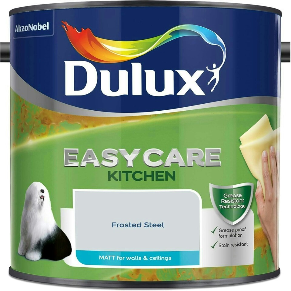 image 1 of Dulux Easycare Kitchen Matt 2.5L Frosted Steel