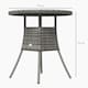 image 7 of Outsunny Outdoor PE Rattan Dining Table w/ Wood-plastic Composite Top, Grey