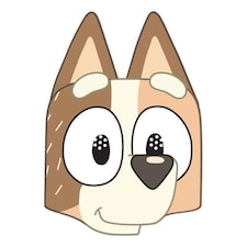 Chilli Bluey Cardboard Face Mask Blue