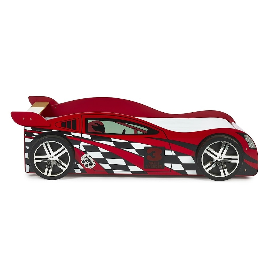 image 1 of Red Race Car Bed Frame With Underbed Storage Drawer - Single
