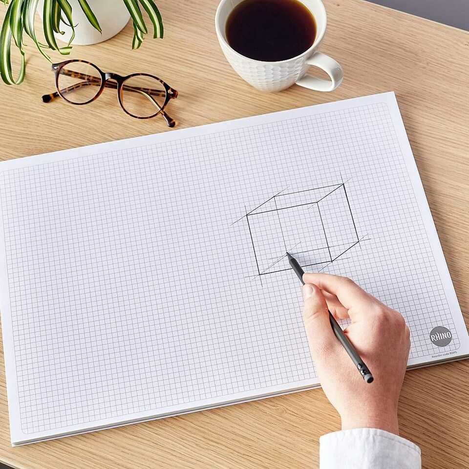 image 1 of Rhino A3 50 Sheets 5mm Squared Desk Pad