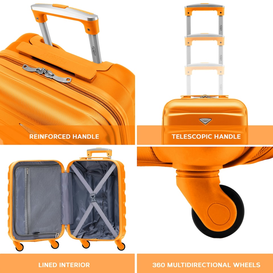 image 1 of Flight Knight 29" Extra Large Suitcase – 20kg Capacity Hard Shell Check-In Luggage with 4 Wheels  100+ Airlines Approved: Ryanair, EasyJet, Jet2, Wizz Air, BA Orange | Orange | Large