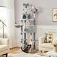 image 2 of Yaheetech 209 cm Large Cat Tower with 2 Cozy Condos Light Grey